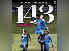 
      
      Vaibhav Suryavanshi smashes fastest U19 ODI century
      
      