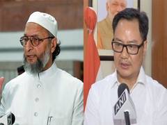 
      
      Owaisi targets Kiren Rijiju over his claims of minority welfare
      
      