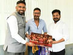 
      
      Ajay Devgn meets Telangana CM Revanth Reddy
      
      