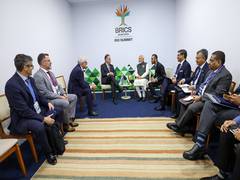 
      
      PM Modi meets Uruguay Prez on sidelines of 17th BRICS Summit
      
      