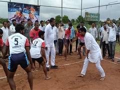 
      
      Minister plays kabaddi in Karimnagar
      
      