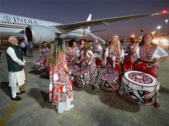
      
      Batala Mundo band's performs upon PM Modi's arrival in Brasilia
      
      