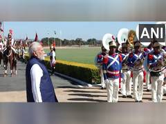 
      
      PM Modi accorded ceremonial welcome at Alvorada Palace in Brasili
      
      