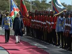 
      
      PM Modi receives ceremonial welcome in Namibia
      
      