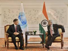 
      
      Jaishankar, SCO Secy Gen Yermekbayev hold talks
      
      