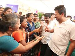 
      
      Udhayanidhi Stalin interacts with people in his constituency
      
      