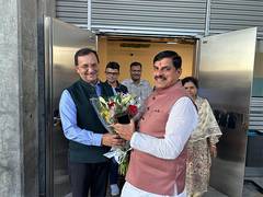 
      
      Madhya Pradesh Chief Minister Mohan Yadav arrives in Madrid
      
      