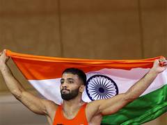 
      
      India wrestler Sujeet Kalka strikes gold in men's 65kg freestyle 
      
      