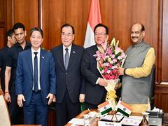 
      
      Om Birla meets special envoys from South Korea
      
      