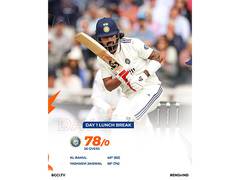 
      
      Team India off to fine start, post 78/0 (Day 1, Lunch)
      
      