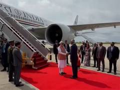 
      
      PM Modi received by President Muizzu upon arrival in Maldives
      
      