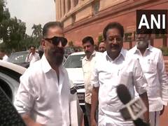 
      
      Kamal Haasan arrives at parliament to take oath as Rajya Sabha MP
      
      