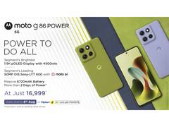 
      
      Motorola Launches moto g86 Power with Segment-Best 1.5K pOLED
      
      