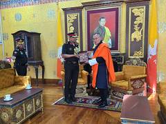 
      
      DGBR Lt Gen Raghu Srinivasan visits Bhutan to review BRO project
      
      