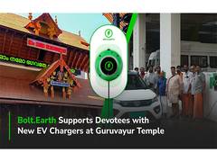 
      
      Bolt.Earth Launches First EV Charging Hub at Guruvayur Temple
      
      