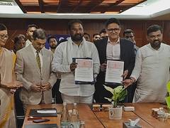 
      
      Telangana Govt. along with Anil Kumble signs MoU
      
      