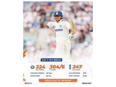 
      
      Jaiswal's 118-run knock takes India to 304/6 against England
      
      