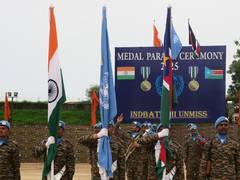 
      
      Indian peacekeepers honoured with UN Medals for protecting civili
      
      