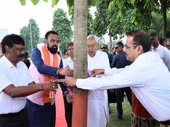 
      
      Bihar CM Nitish Kumar ties rakhi to tree on Raksha Bandhan 
      
      