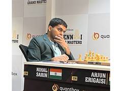 
      
      Chennai Grand Masters 2025: Nihal Sarin upsets Arjun Erigaisi
      
      