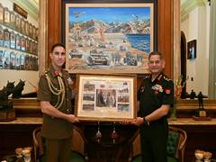 
      
      Australian Army Chief Lt Gen Stuart calls on COAS General Dwivedi
      
      