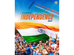 
      
      Indian cricketers extend 79th Independence Day wishes
      
      