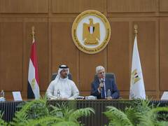 
      
      Sultan bin Ahmed, Egypt's Minister of Higher Education discuss
      
      