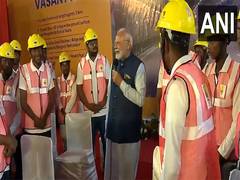 
      
      PM Modi interacts with construction workers before inauguration
      
      