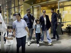 
      
      Bebo, Saif, and kids spotted together at airport 
      
      