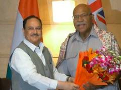 
      
      Union Health Minister JP Nadda meets Fiji PM Sitiveni Rabuka
      
      
