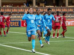 
      
      India U17 women slam eight past Bhutan
      
      