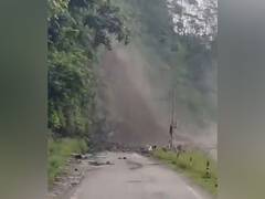 
      
      Uttarkashi Gangotri National Highway blocked due to landslide
      
      