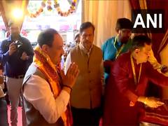 
      
      Nadda offer prayers at Chandralok Ganeshotsav Mandal in Mumbai 
      
      