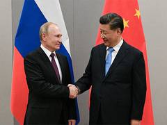 
      
      Putin hails 'unprecedentedly high level' of Russia-China ties
      
      