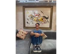 
      
      Vijay Varma poses with painting featured in Welcome
      
      
