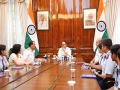 
      
      Rajnath Singh interacts with students of Navy Children School
      
      