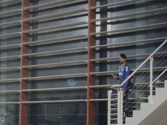 
      
      Arshdeep watches UAE batters practice their strokes
      
      