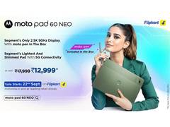 
      
      Motorola launches “moto pad 60 NEO” Segment’s slimmest phone
      
      