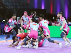 
      
      PKL 12: Jaipur Pink Panthers register first home win over UP 
      
      