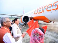
      
      Uttarakhand CM flags off New Air India Express flight 
      
      