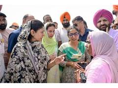 
      
      Punjab: Union MoS Raksha Khadse reviews flood-hit areas of Samana
      
      