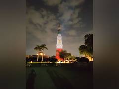 
      
      Qutub Minar lit up with Mexican flag
      
      