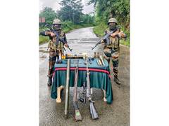 
      
      Arms cache seized by Assam Rifles in Mizoram’s Champhai
      
      