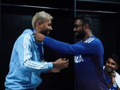 
      
      Hardik Pandya gets 'Impact Player of the Match' medal 
      
      