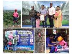 
      
      6-Year-Old Thevaky Sets World Record in 155-Foot Blindfolded 
      
      