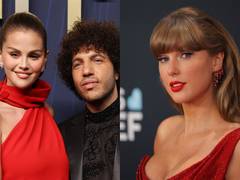 
      
      Taylor Swift arrives to attend bestie Selena Gomez's wedding
      
      