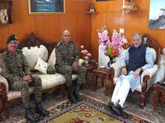 
      
      Ladakh LG reviews security situation with Northern Command Chief,
      
      
