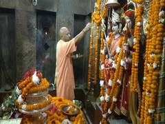 
      
      CM Yogi offers prayers at Maa Pateshwari Devi temple in Balrampur
      
      