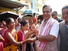 
      
      Assam: CM Sarma presents cheques to beneficiaries
      
      