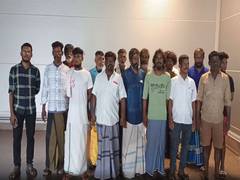 
      
      15 fishermen released from Sri Lankan custody arrive in Chennai
      
      